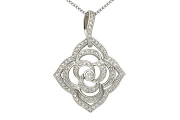 1 1/10 Carat Blooming Flower Diamond Pendant With Chain Alain Raphael