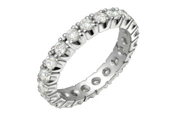 1 1/2 Carat 4-Claw White Gold Diamond Eternity Ring Alain Raphael