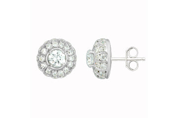 1 1/5 Carat White Gold 14kt Circular Diamond Earrings Alain Raphael