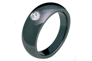 1/10 Carat Black Titanium Ring with Diamond Alain Raphael
