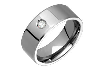 1/10 Carat Diamond Flat Style Titanium Band Alain Raphael