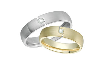 1/10 Carat Diamond Ladies & Gents Matching Rings Alain Raphael