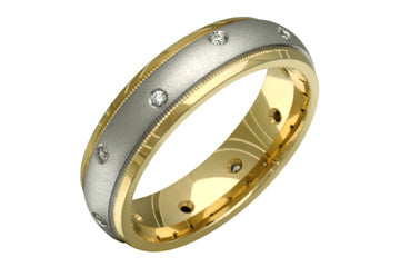 1/10 Carat Diamond Two-Tone Wedding Band Alain Raphael
