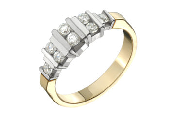 1/2 Carat 14K Two Tone Diamond Ring Alain Raphael