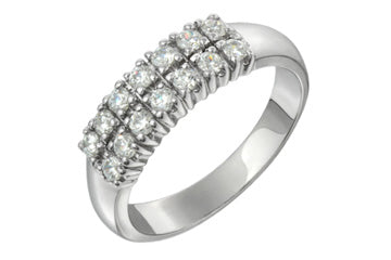 1/2 Carat White Gold Double Row Diamond Ring Alain Raphael