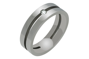1/20 Carat Hallowed Center Titanium Ring with Diamond Alain Raphael