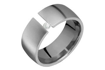 1/20 Carat Tension Set Diamond Titanium Ring Alain Raphael
