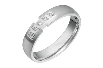 1/20 Carat White Gold 5-Stone Diamond Wedding Band Alain Raphael