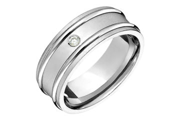 1/20 Carat White Gold Double Ridge Diamond Wedding Band Alain Raphael