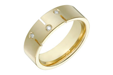 1/20 Carat Yellow Gold 14kt Diamond Wedding Band Alain Raphael