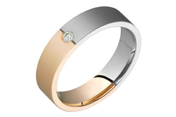 1/20 Carat Yellow and Pink Gold Diamond 14kt Wedding Band Alain Raphael