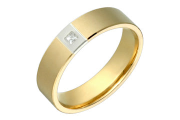 1/20 Carat Yellow and White Gold 14kt Diamond Wedding Band Alain Raphael