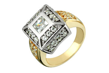 1 22/25 Carat Two Tone Princess Cut Diamond Ring Alain Raphael