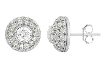 1 23/100 Carat White Gold 14kt Diamond Earrings Alain Raphael