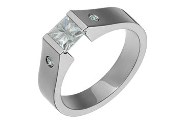 1/25 Carat Illusion and Diamond Tension Set Titanium Ring Alain Raphael