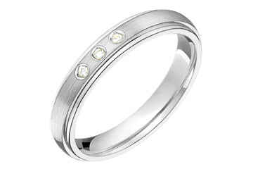 1/25 Carat White Gold Three-Stone 14kt Diamond Wedding Band Alain Raphael