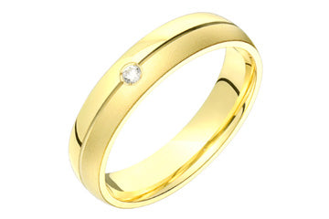 1/25 Carat Yellow Gold 14kt Diamond Wedding Band Alain Raphael