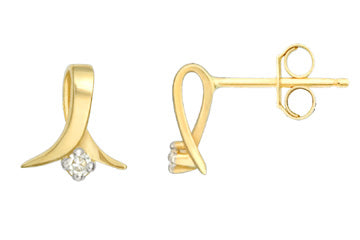 1/25 Carat Yellow Gold Looped Diamond Earrings Alain Raphael