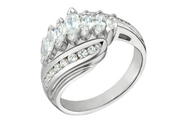 1 27/50 Carat 14kt White Gold Marquise Diamond Ring Alain Raphael
