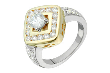 1 27/50 Carat Square Top Two-Tone Diamond Ring Alain Raphael
