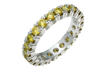 1 27/50 Carat Yellow Diamond White Gold Eternity Ring Alain Raphael