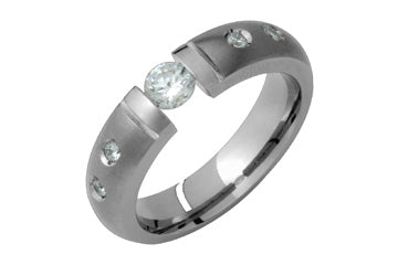 1/3 Carat Diamond Tension Set Titanium Ring Alain Raphael
