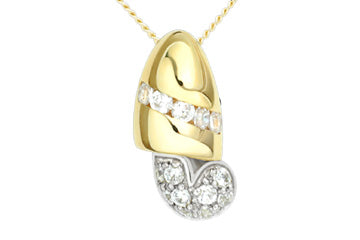 1/3 Carat Yellow Gold 14kt Diamond Pendant with Chain Alain Raphael