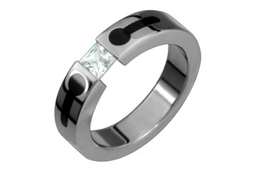 1/4 Carat Diamond Black Inlay Tension Set Titanium Ring Alain Raphael