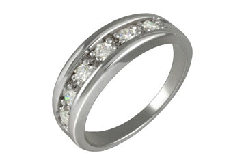 1/4 Carat Prong Set Semi-Eternity White Gold Diamond Ring Alain Raphael