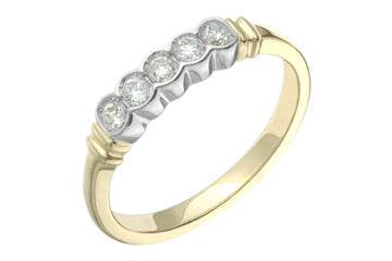 1/4 Carat Two Tone 5-Stone Diamond Semi-Eternity Ring Alain Raphael