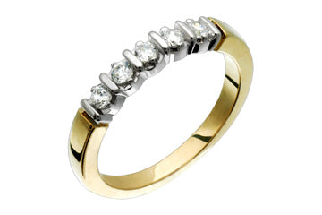 1/4 Carat Two Tone Semi-Eternity Diamond Ring Alain Raphael