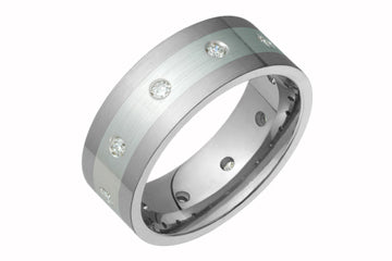 1/4 Carat White Gold and Titanium Diamond Eternity Band Alain Raphael