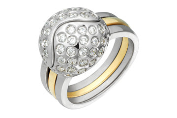 1 49/50 Carat Three Piece Two-Tone Diamond 14kt Ring Alain Raphael