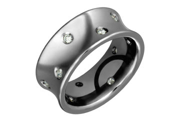 1/5 Carat Concave Diamond Titanium Ring Alain Raphael