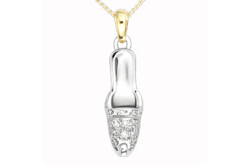 1/5 Carat Diamond 14kt Slipper Pendant with Chain Alain Raphael
