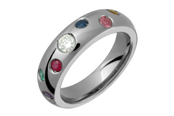 1/5 Carat Diamond & Assorted Gemstones Titanium Ring Alain Raphael