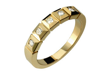 1/5 Carat Semi-Eternity Yellow Gold Diamond Ring Alain Raphael