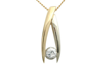 1/5 Carat Solitaire Two Tone Diamond Pendant With Chain Alain Raphael