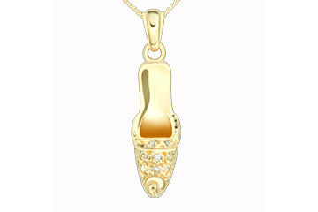 1/5 Carat Yellow Gold 14kt Diamond Slipper Pendant Alain Raphael
