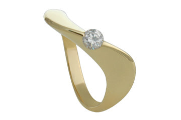 1/5 Carat Yellow Gold Curvaceous Solitaire Diamond Ring Alain Raphael