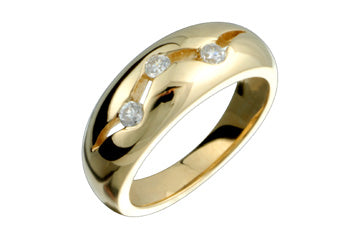 1/5 Carat Yellow Gold Ring With Three Diamonds Alain Raphael