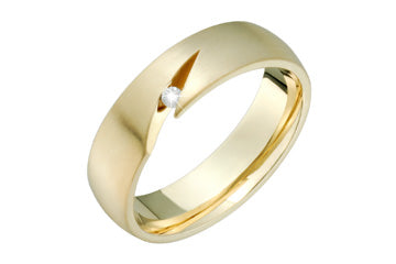 1/50 Carat Yellow Gold 14kt Diamond Wedding Band Alain Raphael