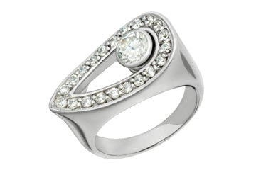 1 6/25 White Gold 14kt Oval Shape Diamond Ring Alain Raphael