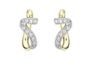 1/7 Carat Diamond 14K Two Tone Gold Earrings Alain Raphael
