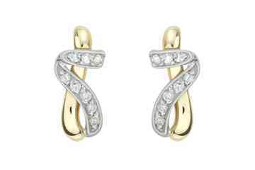 1/7 Carat Diamond 14K Two Tone Gold Earrings Alain Raphael
