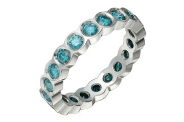1 Carat Blue Diamond White Gold 14K Eternity Ring Alain Raphael
