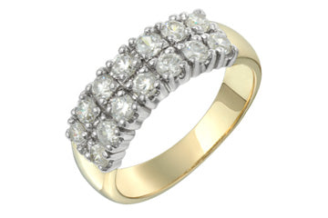 1 Carat Two Tone Double Row Diamond Ring Alain Raphael