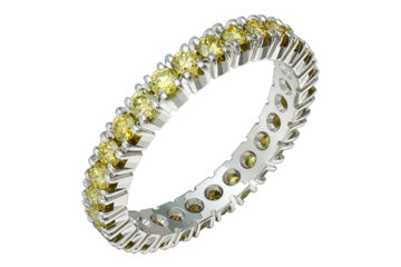 1 Carat Yellow Diamond White Gold Eternity Ring Alain Raphael