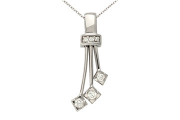 11/50 Carat Dangling White Gold Diamond Pendant With Chain Alain Raphael