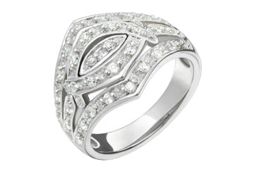 12/25 Carat Diamond Studded White Gold 14K Ring Alain Raphael